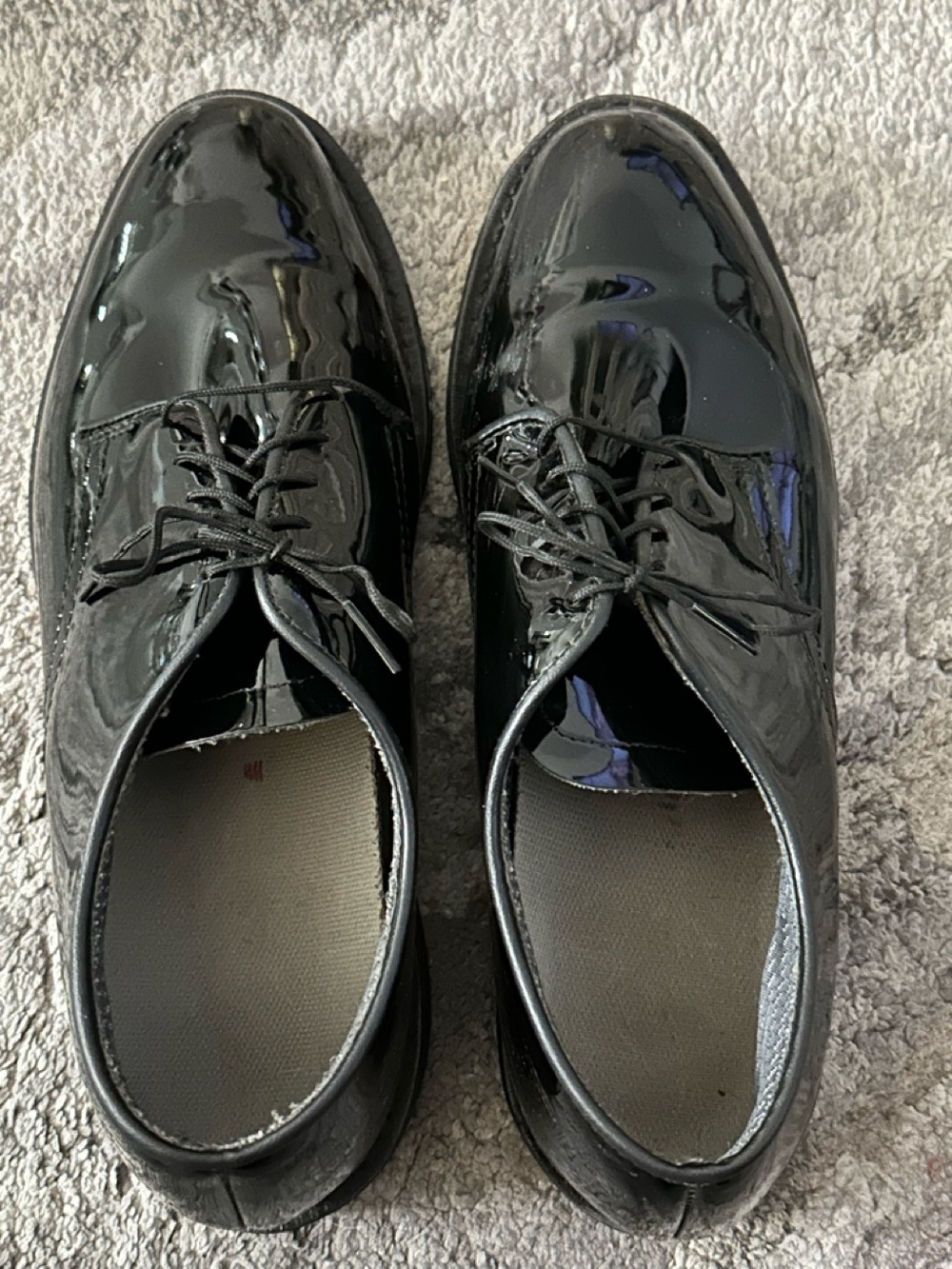 Vibram Men's Black Patent Leather Military/Oxford Shoes - Size 9.5C